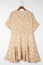 Gedessineerde Mini-Jurk met Kwastjes en V-hals - Mini Dresses - Jurkjes.co