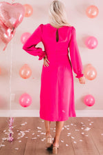 Gedraaide Front Midi-Jurk met V-hals - Midi Dresses - Jurkjes.co