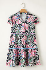 Gelaagde Mini-Jurk met Ricrac en Bloemen - Floral Dresses - Jurkjes.co