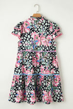 Gelaagde Mini-Jurk met Ricrac en Bloemen - Floral Dresses - Jurkjes.co