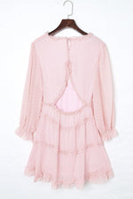 Gelaagde Ruche Jurk met Open Rug - Mini Dresses - Jurkjes.co