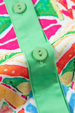 Geometrische Print Mini Jurk met Korte Mouw - Mini Dresses - Jurkjes.co