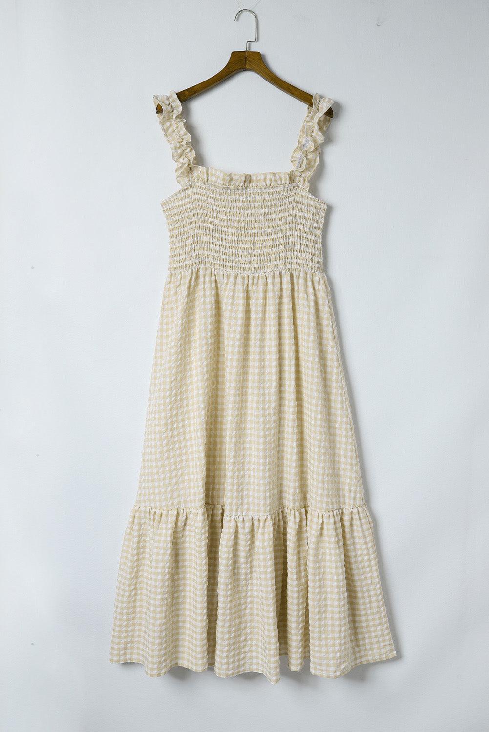 Geruite Maxi-Jurk zonder Mouwen - Maxi Dresses - Jurkjes.co