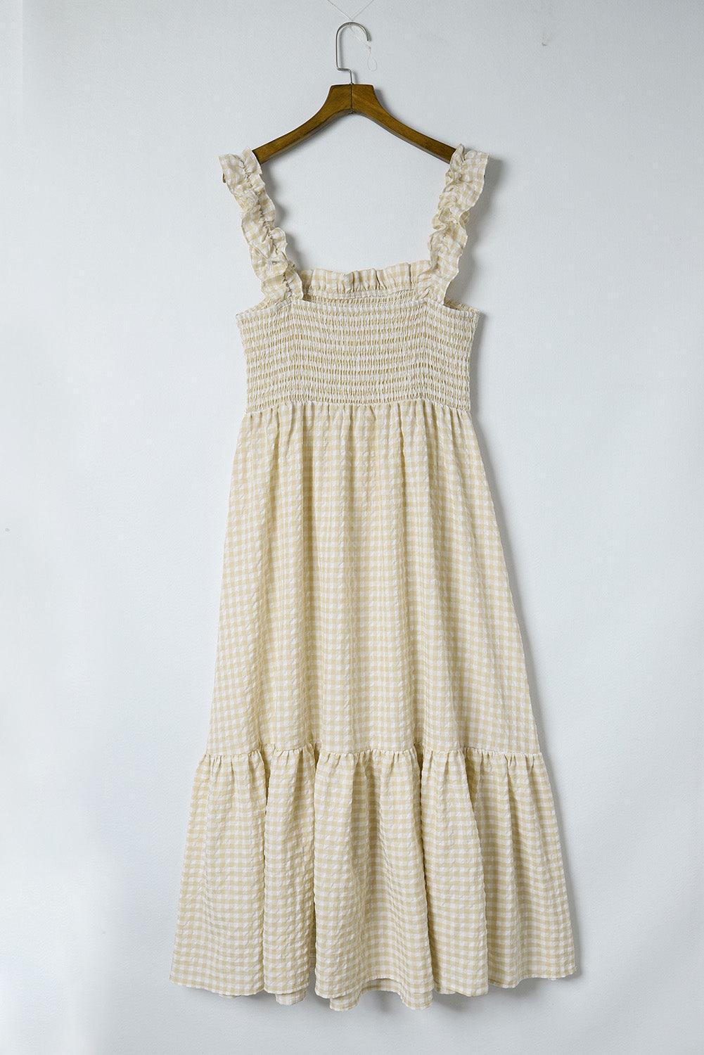 Geruite Maxi-Jurk zonder Mouwen - Maxi Dresses - Jurkjes.co