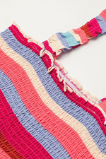 Gestreepte Lange Jurk met Volants - Maxi Dresses - Jurkjes.co