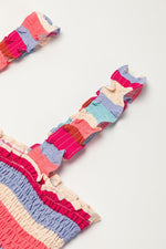 Gestreepte Lange Jurk met Volants - Maxi Dresses - Jurkjes.co