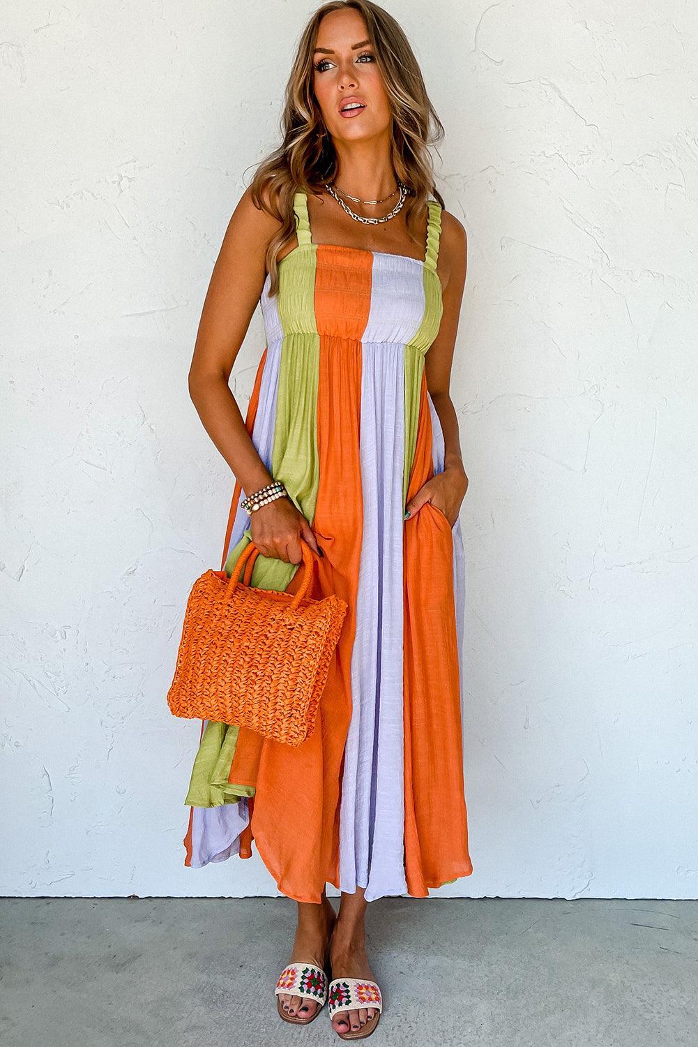 Gestreepte Maxi-Jurk met Hoge Taille - Maxi Dresses - Jurkjes.co