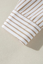 Gestreepte Mini Overhemdjurk met Lange Mouw - Mini Dresses - Jurkjes.co