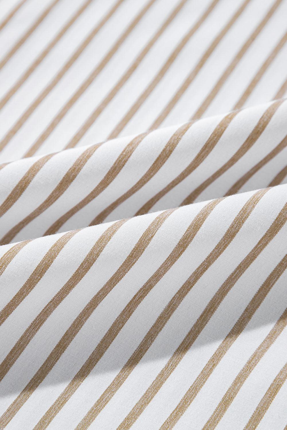 Gestreepte Mini Overhemdjurk met Lange Mouw - Mini Dresses - Jurkjes.co