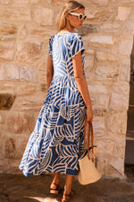 Getierde Maxi Jurk met Korte Mouwen - Maxi Dresses - Jurkjes.co