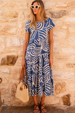Getierde Maxi Jurk met Korte Mouwen - Maxi Dresses - Jurkjes.co