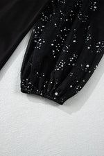 Glitterende Mouw Mini Jurk met Mock Nek - Mini Dresses - Jurkjes.co