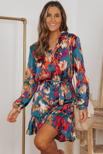 Kleurrijke Mini-Jurk met Ruches - Mini Dresses - Jurkjes.co