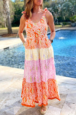 Knotted Straps Pantherprint Jurk - Maxi Dresses - Jurkjes.co