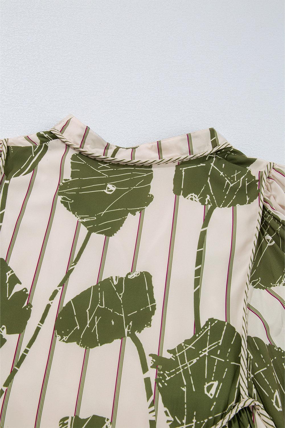 Korte Jurk met Bloemenprint en Splitnek - Floral Dresses - Jurkjes.co