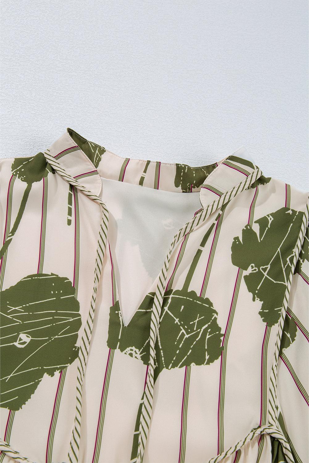 Korte Jurk met Bloemenprint en Splitnek - Floral Dresses - Jurkjes.co