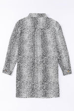 Lange Mouwen Panterprint Jurk-shirt - Mini Dresses - Jurkjes.co