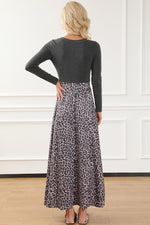 Lange Mouwen Strakke Bodice Panterprint Maxi-Jurk - Maxi Dresses - Jurkjes.co