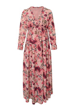 Lotus Gelaagde Maxi Jurk met Ruches - Floral Dresses - Jurkjes.co