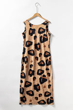 Luipaardprint Maxi-Jurk met Open Rug - Maxi Dresses - Jurkjes.co