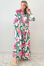 Maxi Jurk met Bloemenprint en Knoopsluiting - Maxi Dresses - Jurkjes.co