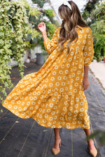 Maxi Jurk met Bloemenprint en Kraag - Maxi Dresses - Jurkjes.co