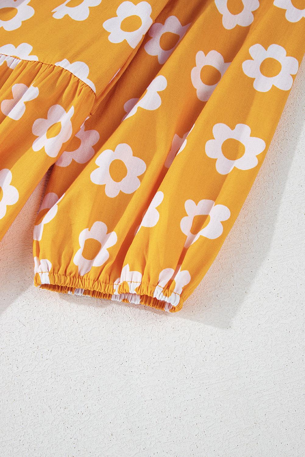 Maxi Jurk met Bloemenprint en Kraag - Maxi Dresses - Jurkjes.co