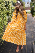 Maxi Jurk met Bloemenprint en Kraag - Maxi Dresses - Jurkjes.co