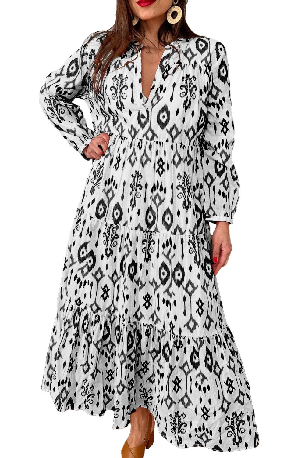 Maxi Jurk met Geometrisch Patroon - Maxi Dresses - Jurkjes.co