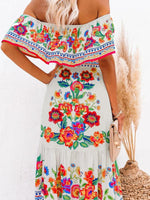 Maxi Jurk met One-Shoulder en Bloemenprint - Maxi Dresses - Jurkjes.co