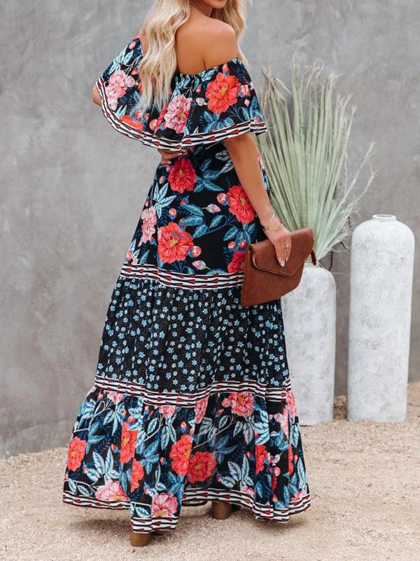 Maxi Jurk met One-Shoulder en Bloemenprint - Maxi Dresses - Jurkjes.co