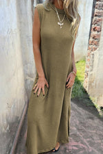 Maxi-Jurk met Splitten en Wafelstructuur - Maxi Dresses - Jurkjes.co