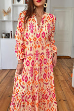 Maxi Jurk met Westerse Print - Maxi Dresses - Jurkjes.co