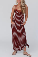 Maxi-jurk met Zijzakken en Spaghettibandjes - Maxi Dresses - Jurkjes.co