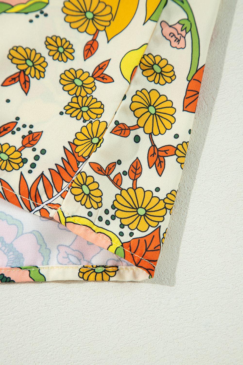 Mini Jurk met Bloemenprint en V-hals - Floral Dresses - Jurkjes.co