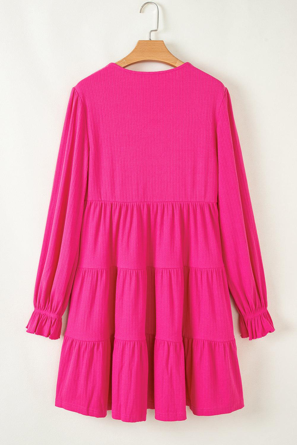 Mini Jurk met Gebreide V-hals - Mini Dresses - Jurkjes.co