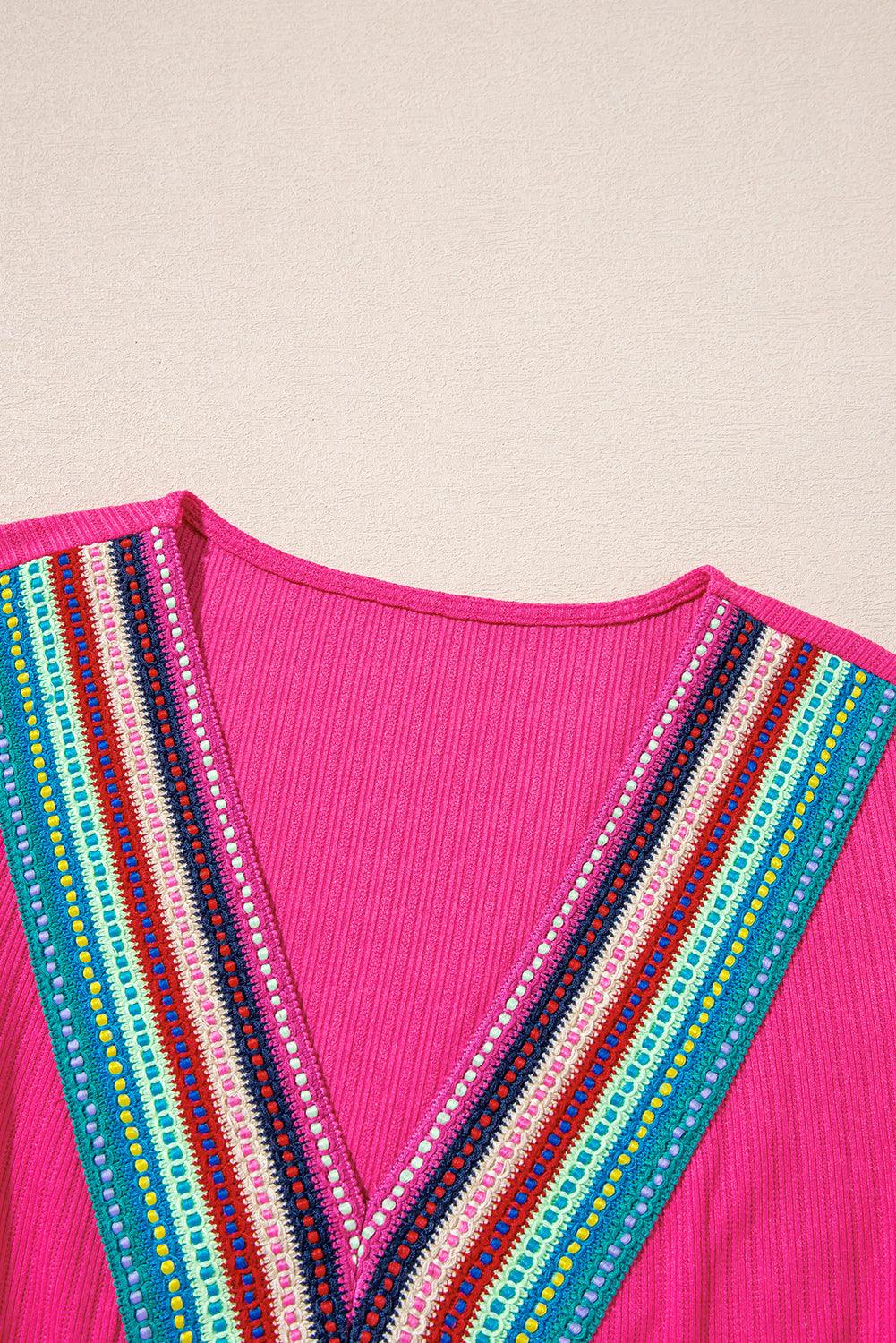 Mini Jurk met Gebreide V-hals - Mini Dresses - Jurkjes.co