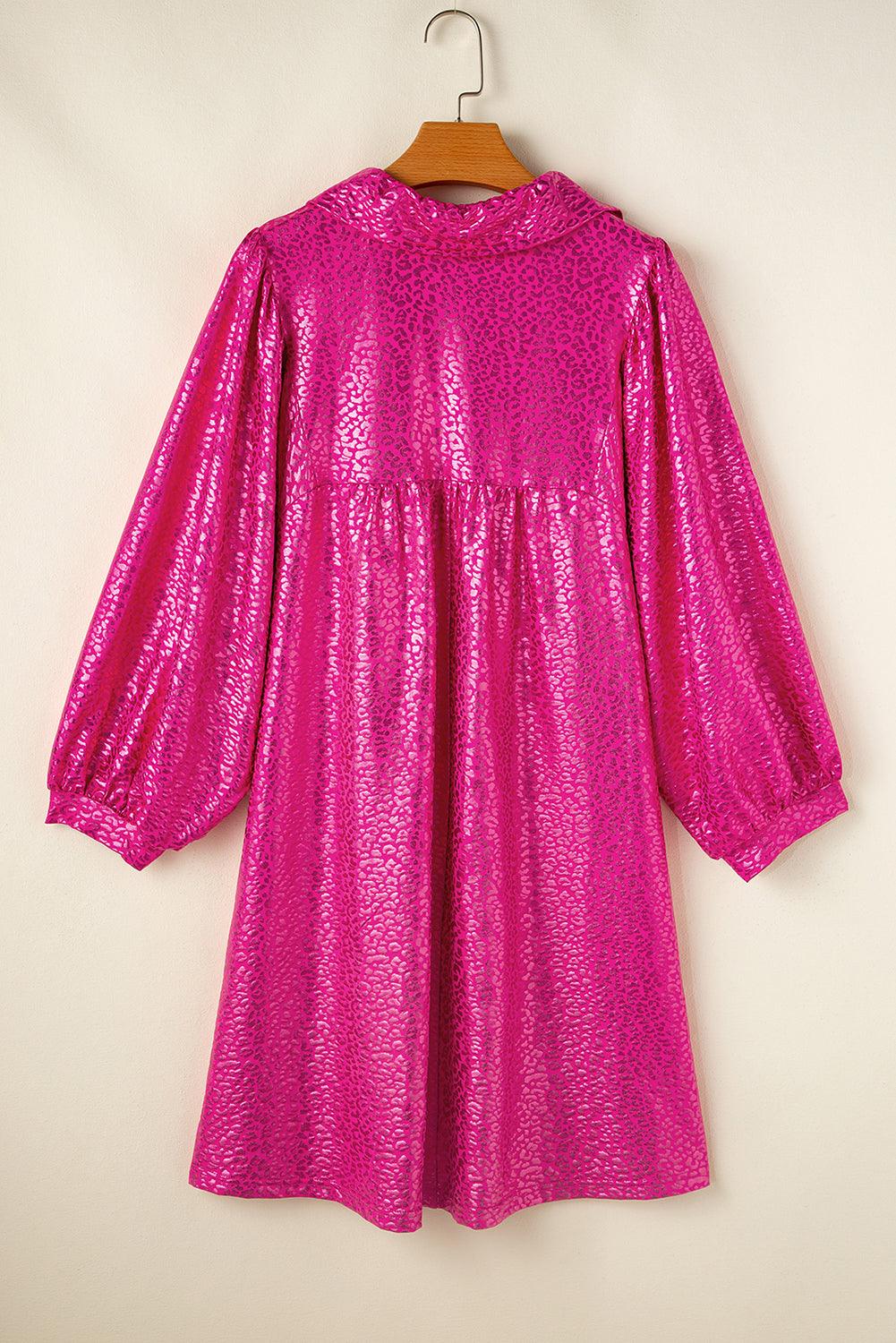 Mini Jurk met Luipaardprint en Kraag - Mini Dresses - Jurkjes.co