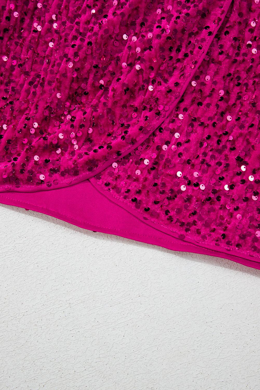 Mini Jurk met Pailletten en V-hals - Sequin Dresses - Jurkjes.co