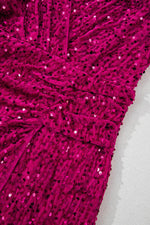 Mini Jurk met Pailletten en V-hals - Sequin Dresses - Jurkjes.co