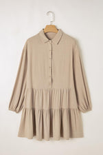 Mini Jurk met Puff Mouwen en Knopen - Mini Dresses - Jurkjes.co