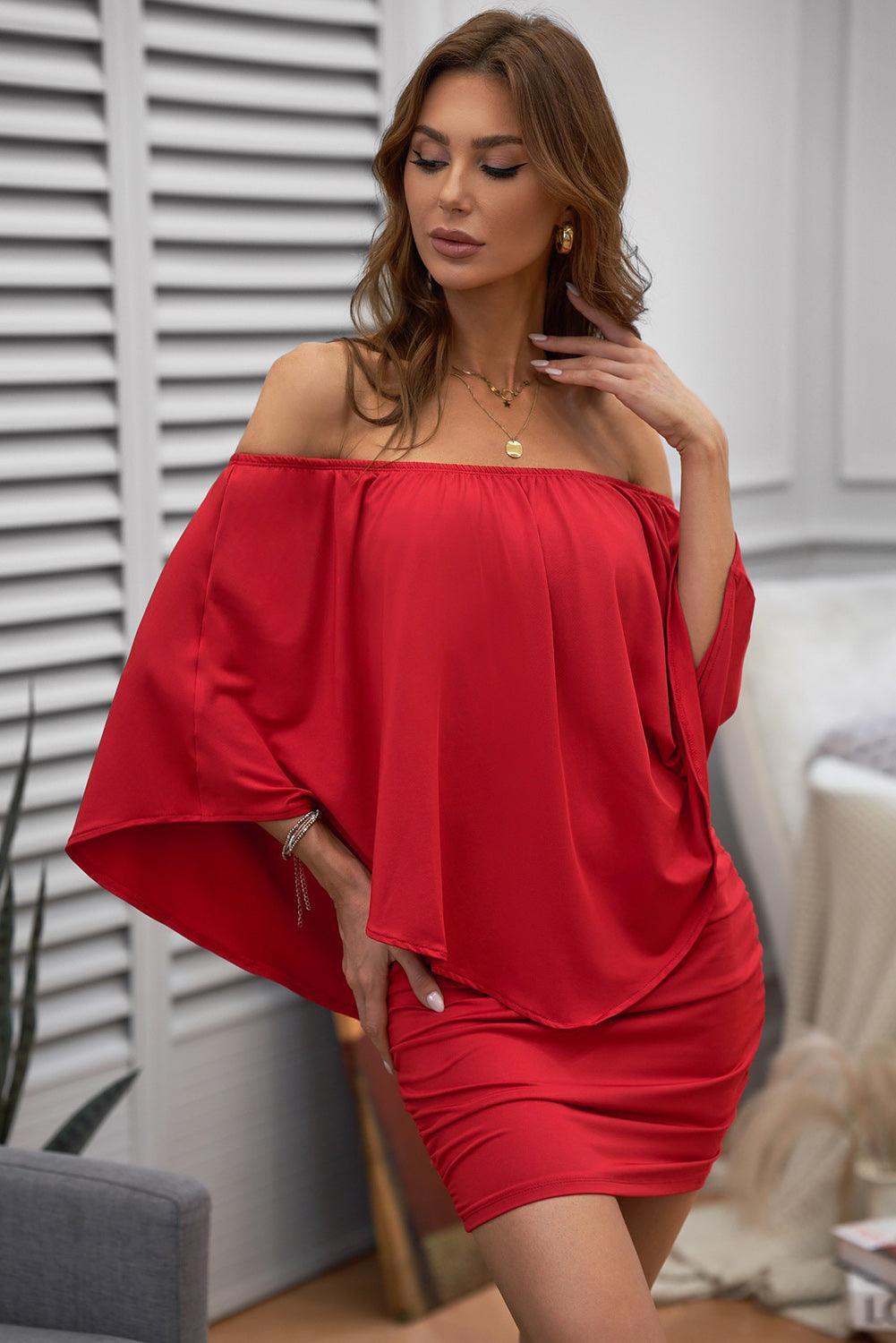 Mini Poncho Jurk met Meerdere Lagen - Mini Dresses - Jurkjes.co