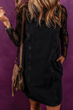 Mouwloze Denim Shiftjurk - Mini Dresses - Jurkjes.co