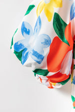 Notch Halslijn Bloemen Midi Jurk - Floral Dresses - Jurkjes.co