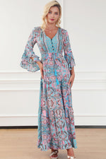 Paisley Maxi Jurk met Ruches Trim - Maxi Dresses - Jurkjes.co