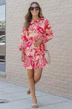 Paisley Print Knoop Mini Jurk met Riem - Mini Dresses - Jurkjes.co