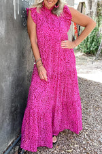Panterprint Maxi Jurk met Ruches - Maxi Dresses - Jurkjes.co
