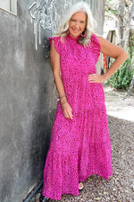 Panterprint Maxi Jurk met Ruches - Maxi Dresses - Jurkjes.co