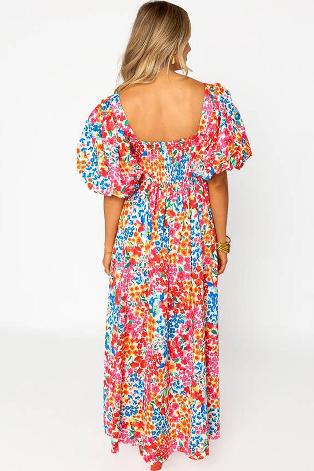 Pofmouw Maxi Jurk met Bloemenprint en Split - Maxi Dresses - Jurkjes.co