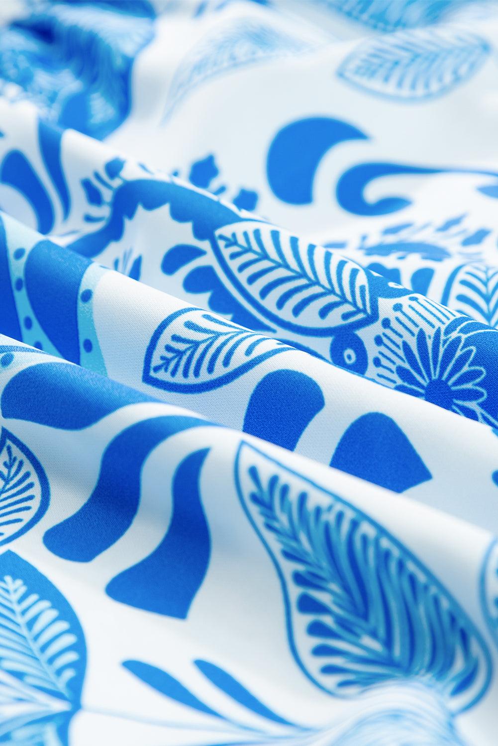 Retro Bloemenprint Mini Jurk met Ruches - Floral Dresses - Jurkjes.co